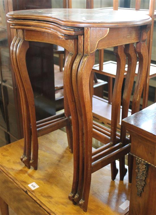 Nest of 3 chinoiserie lacquer tables